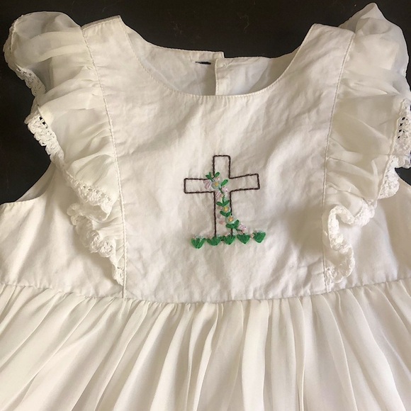 Lottie Mae Other - Gorgeous handmade Lottie Mae cream and embroidered Dress with Cross size 6